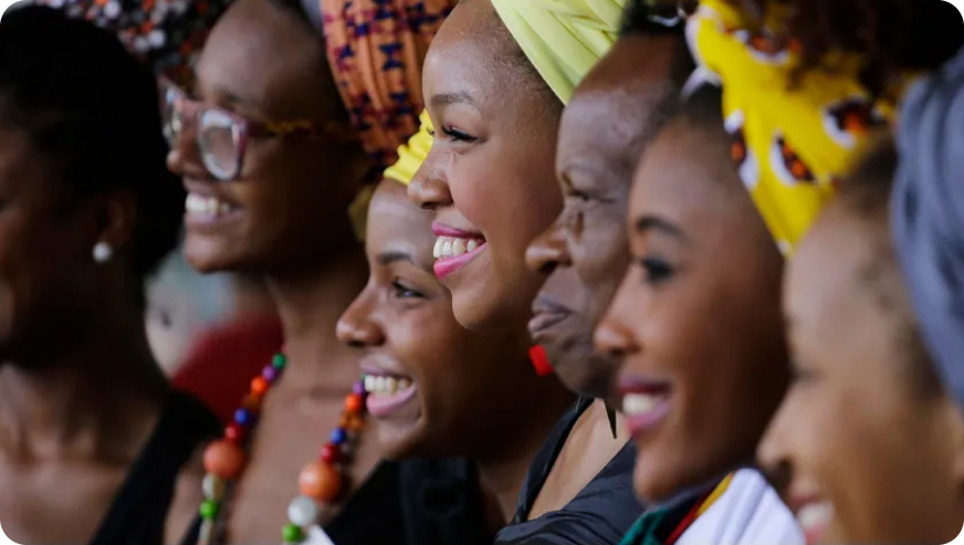 Group of smiling people faces